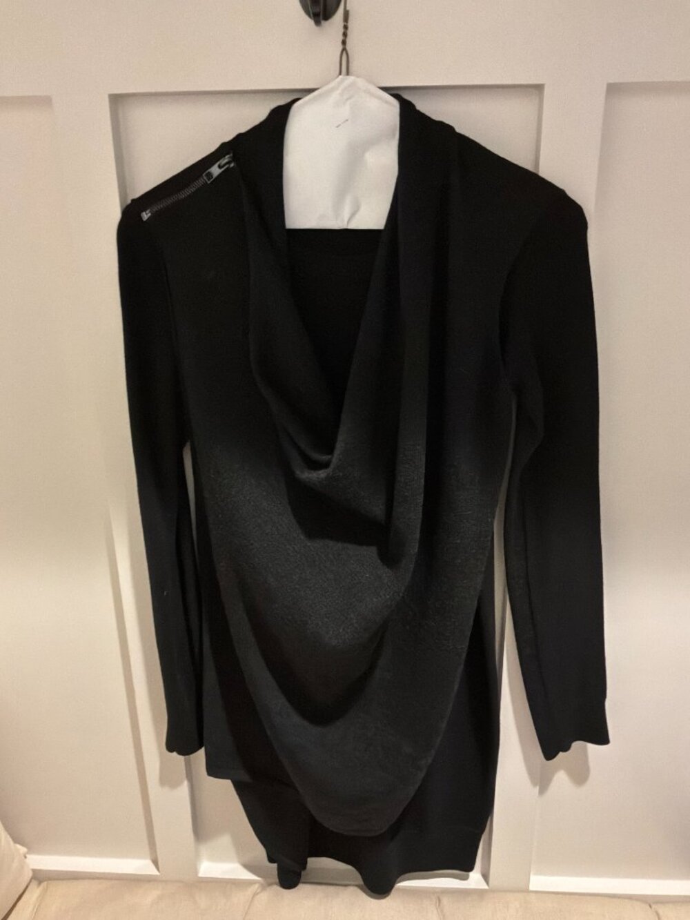 AllSaints Drina black convertible drape sweater dress size 0 - Picture 3 of 12